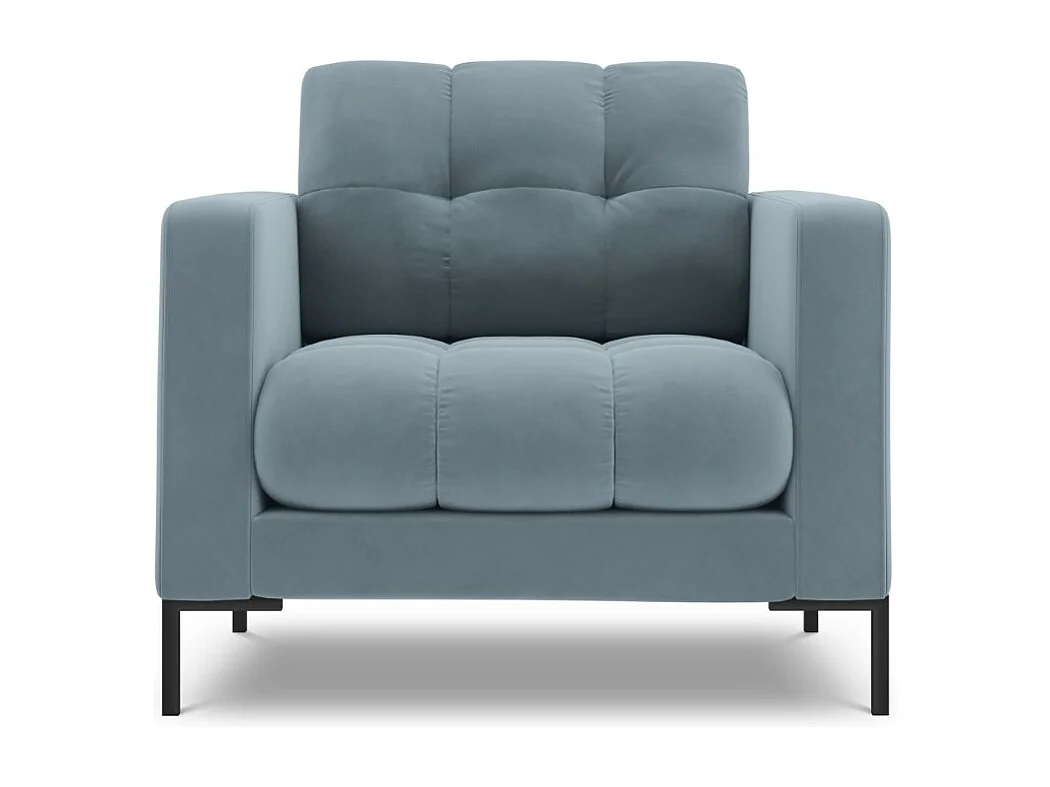 Cosmopolitan Design – Fotel, „Bali” welur, niebieski jasny – 87x92x75cm 3741344