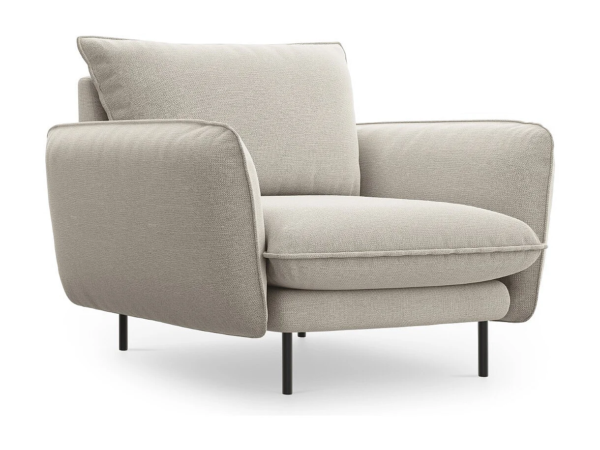 Cosmopolitan Design - Fotel, "Vienna" tkanina strukturalna, beż jasny - 97x94x95cm 3741371 - obrazek 1