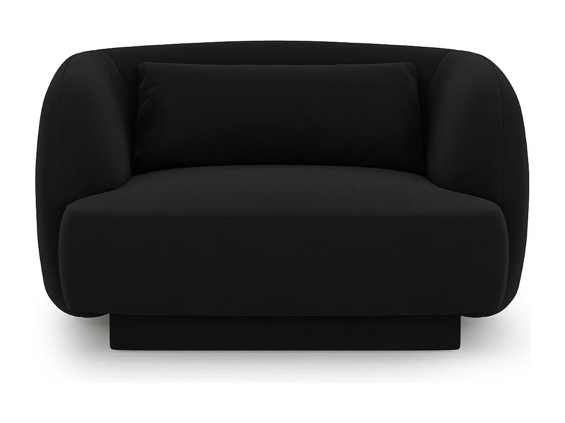 Cosmopolitan Design – Fotel, „Tulum” welur, czarny – 103x90x70cm 3741380