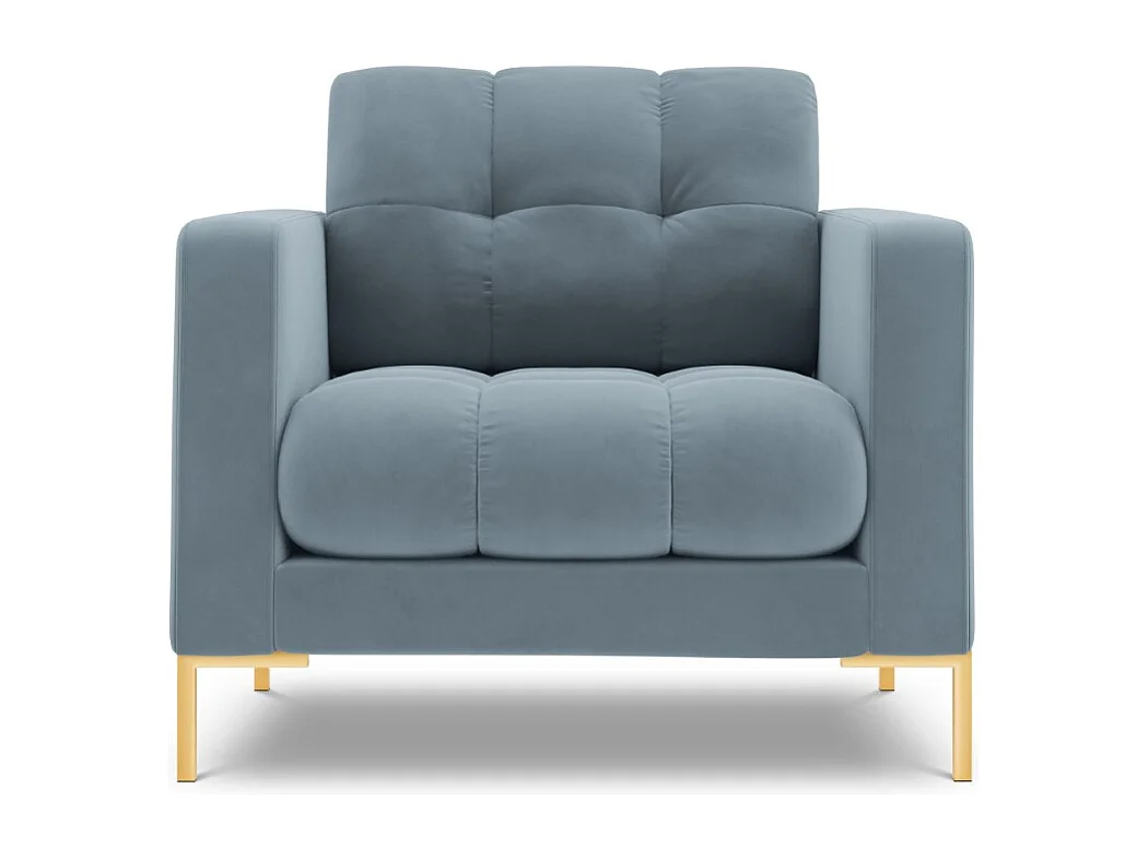 Cosmopolitan Design – Fotel, „Bali” welur, niebieski jasny – 87x92x75cm 3741384