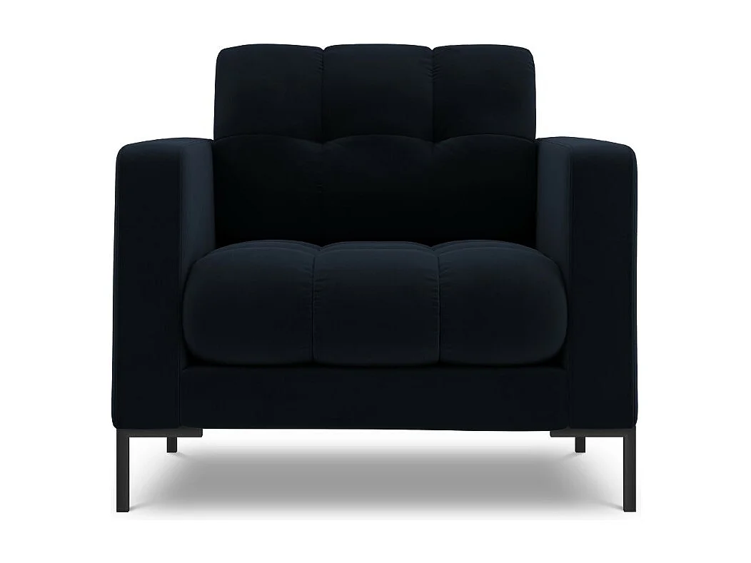 Cosmopolitan Design – Fotel, „Bali” welur, niebieski ciemny – 87x92x75cm 3741400