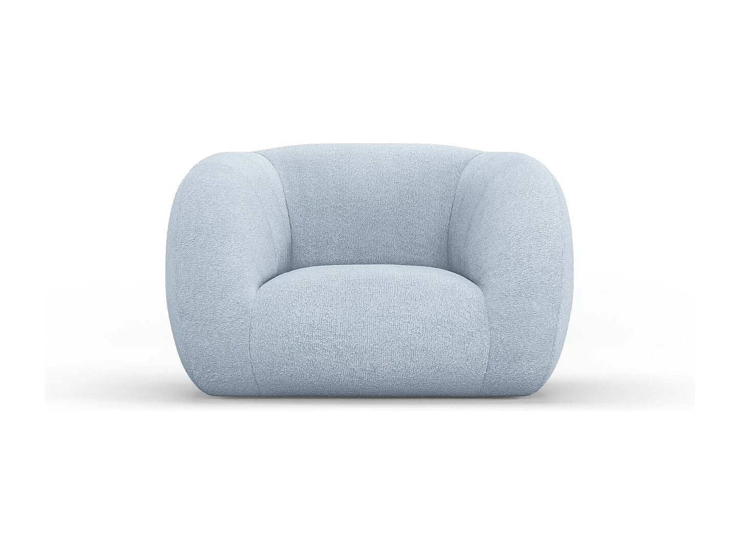 Cosmopolitan Design – Fotel, „Essen” boucle, niebieski jasny – 130x95x86cm 3741416