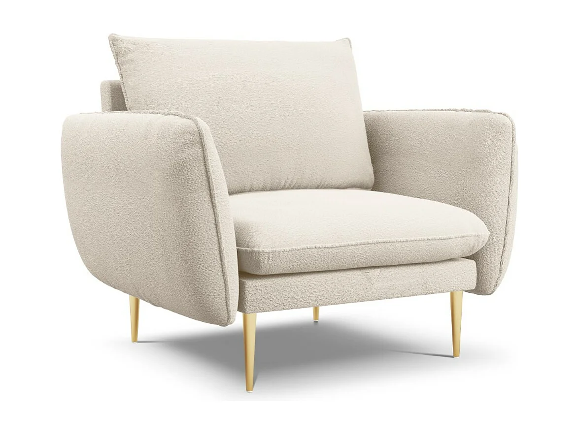 Cosmopolitan Design – Fotel, „Vienna” boucle, beż – 97x94x95cm 3741419