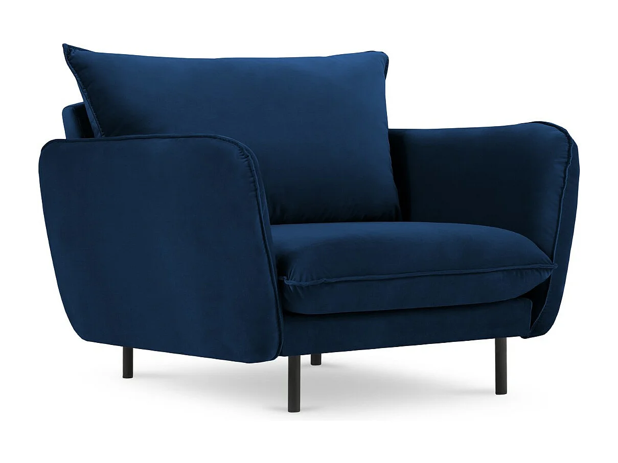 Cosmopolitan Design - Fotel, "Vienna" welur, błękit królewski - 97x94x95cm 3741418 - obrazek 1