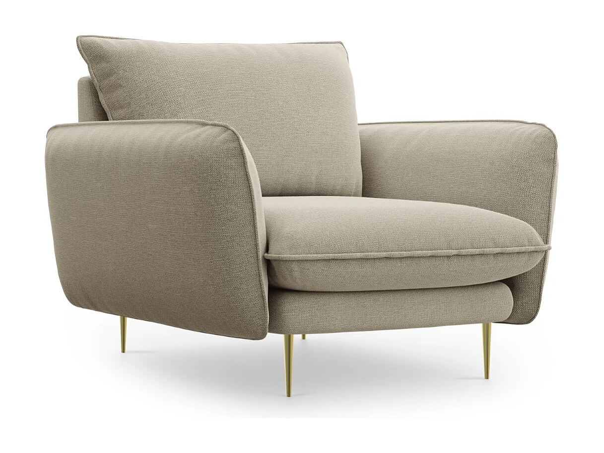 Cosmopolitan Design - Fotel, "Vienna" tkanina strukturalna, beż - 97x94x95cm 3741435 - obrazek 1