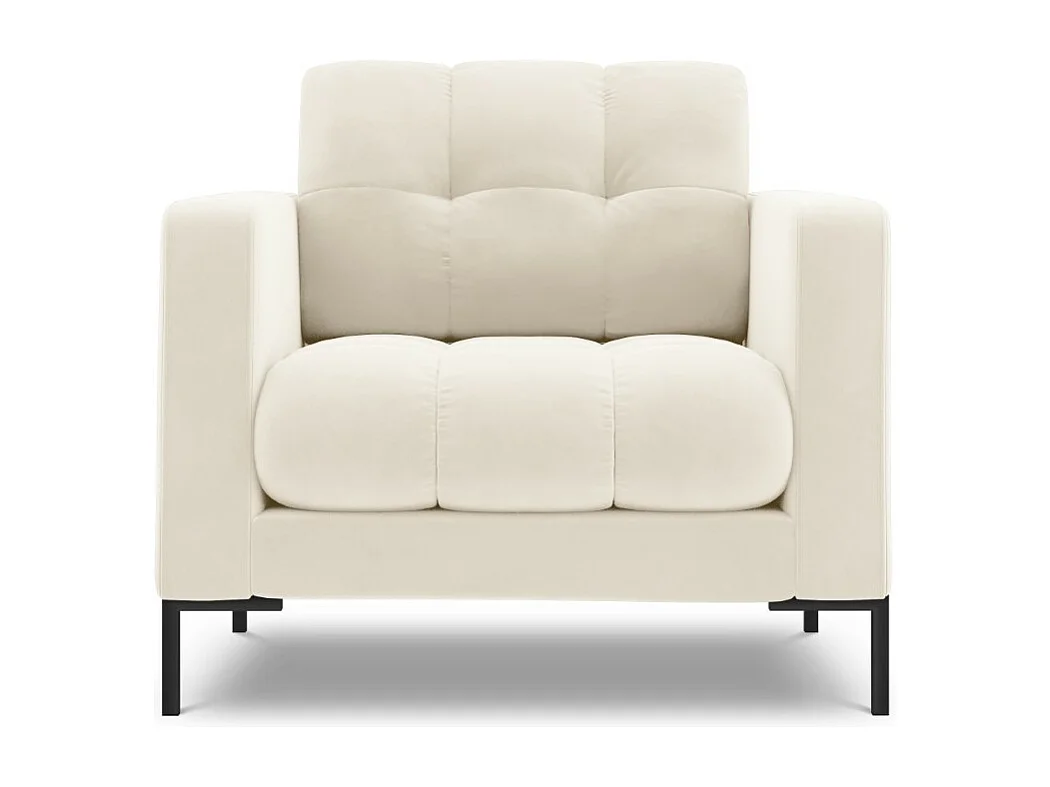 Cosmopolitan Design – Fotel, „Bali” welur, beż jasny – 87x92x75cm 3741449