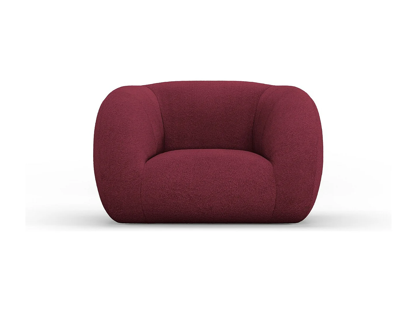 Cosmopolitan Design – Fotel, „Essen” boucle, bordo – 130x95x86cm 3741454