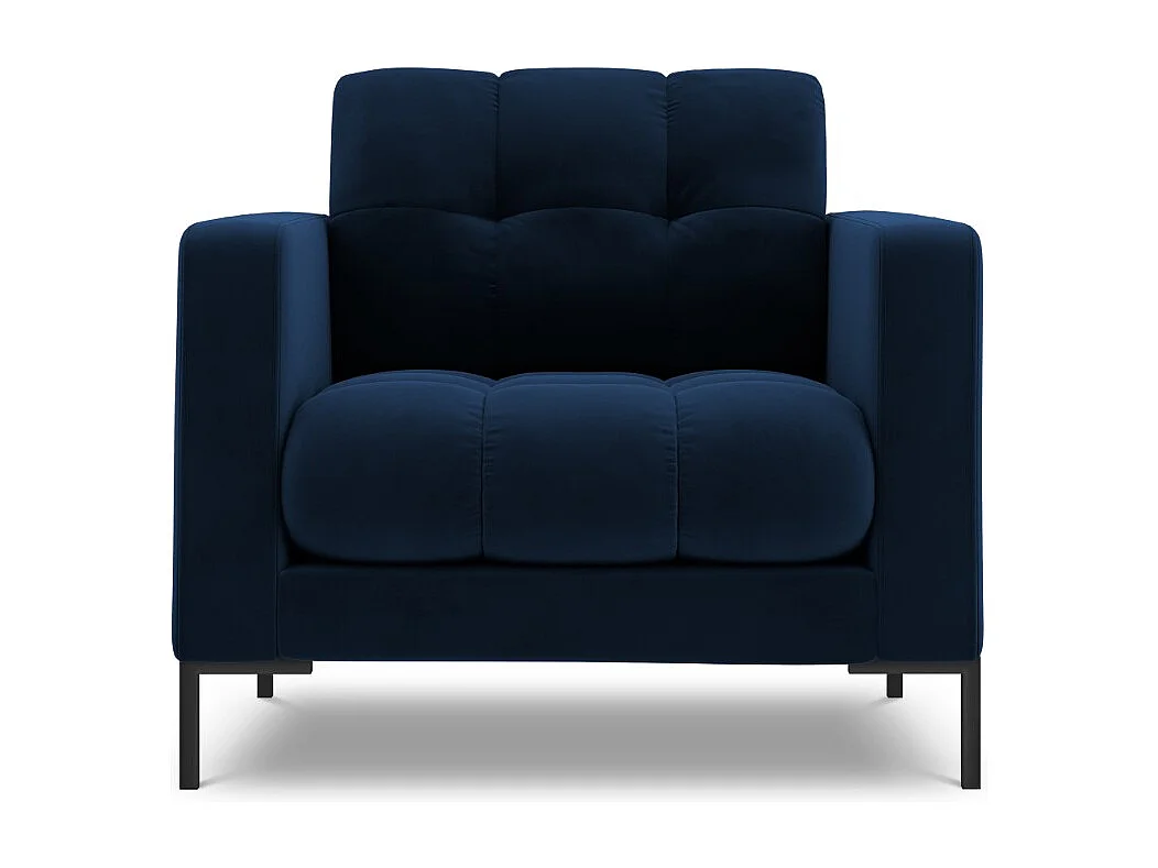Cosmopolitan Design – Fotel, „Bali” welur, błękit królewski – 87x92x75cm 3741470