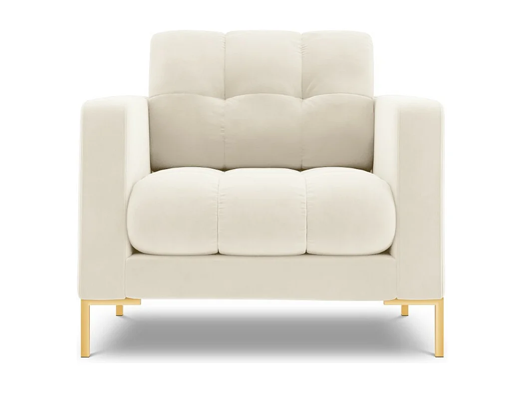 Cosmopolitan Design – Fotel, „Bali” welur, beż jasny – 87x92x75cm 3741482