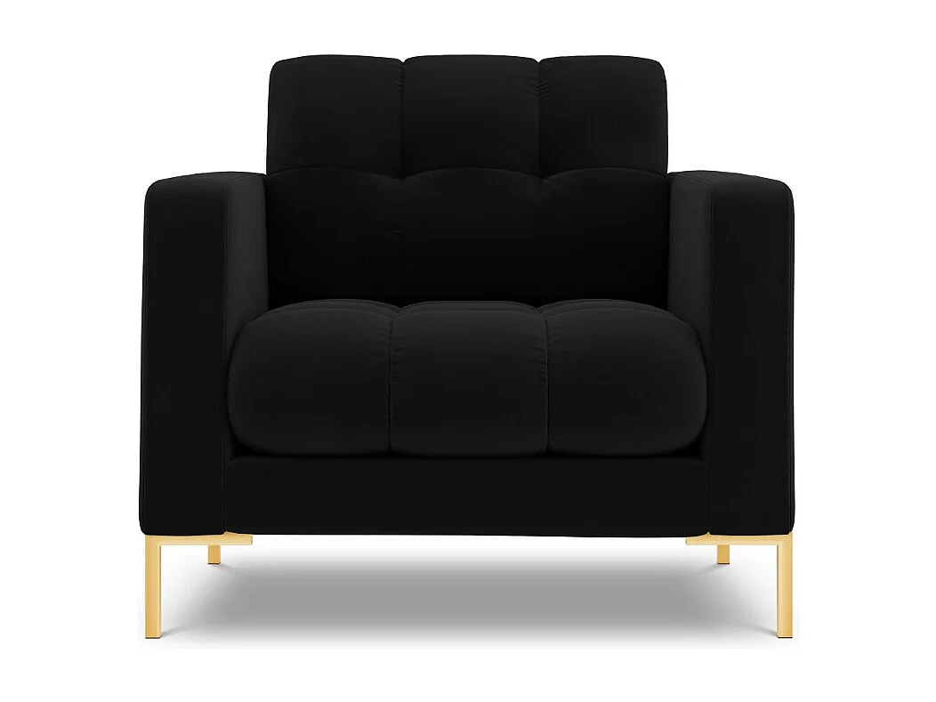 Cosmopolitan Design – Fotel, „Bali” welur, czarny – 87x92x75cm 3741488