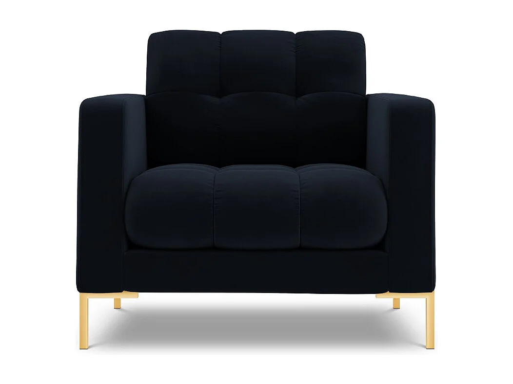 Cosmopolitan Design – Fotel, „Bali” welur, niebieski ciemny – 87x92x75cm 3741510
