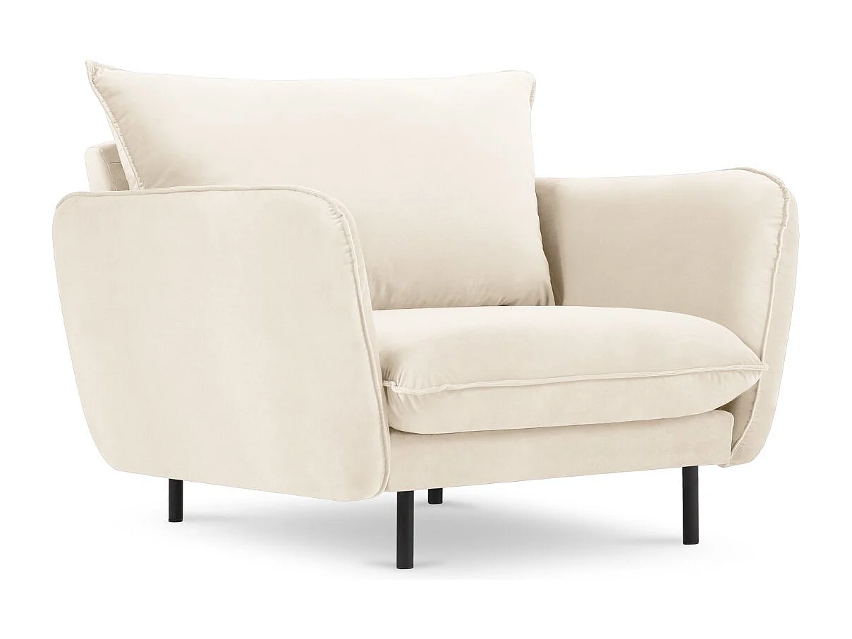 Cosmopolitan Design - Fotel, "Vienna" welur, beż jasny - 97x94x95cm 3741517 - obrazek 1
