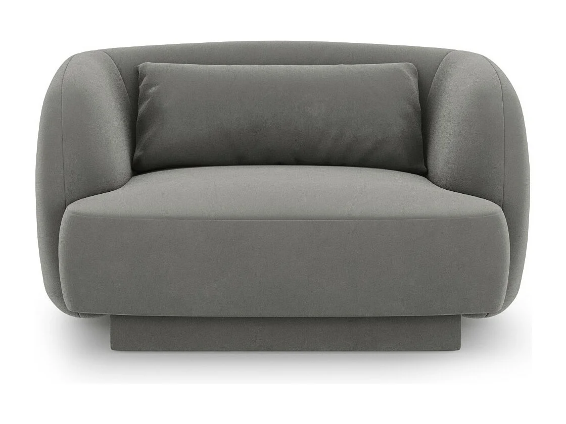 Cosmopolitan Design – Fotel, „Tulum” welur, szary jasny – 103x90x70cm 3741533