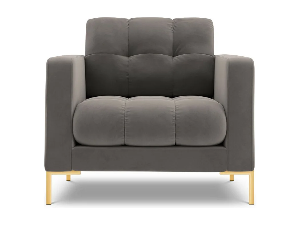 Cosmopolitan Design – Fotel, „Bali” welur, szary jasny – 87x92x75cm 3741530