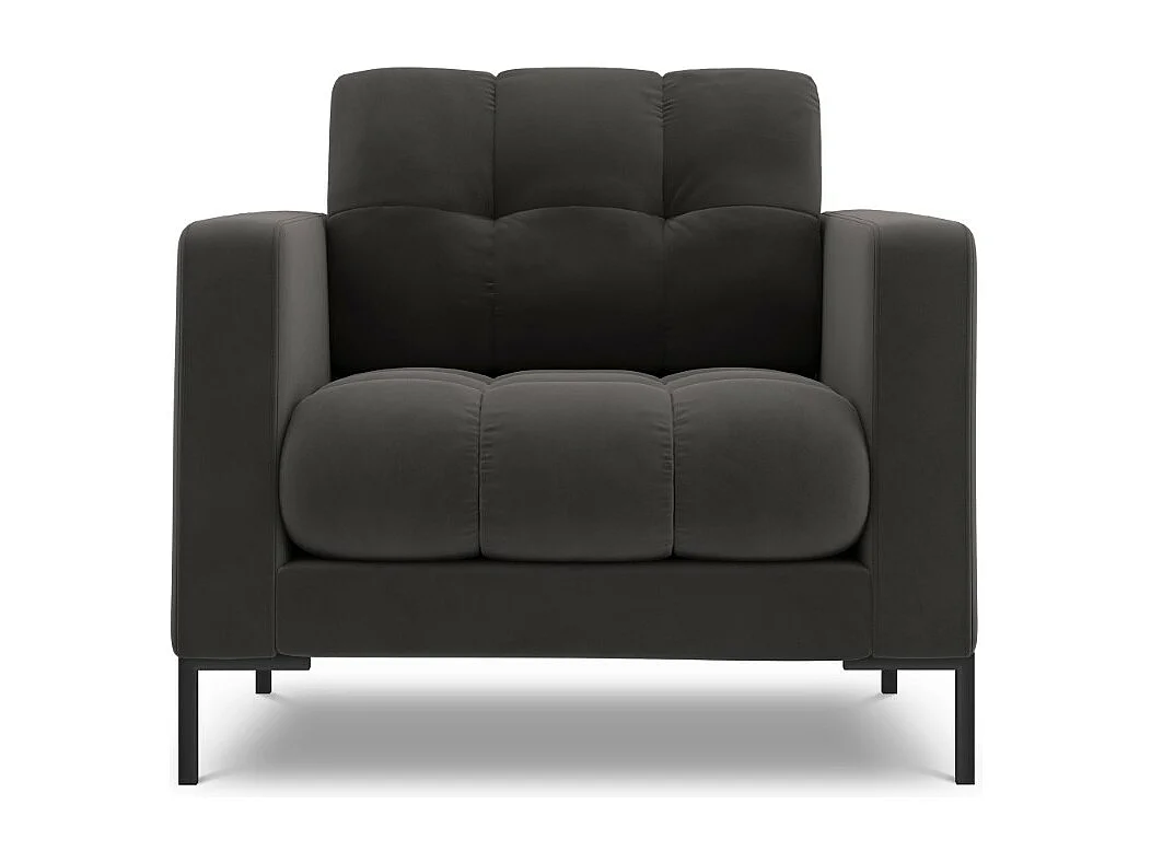 Cosmopolitan Design – Fotel, „Bali” welur, szary ciemny – 87x92x75cm 3741538