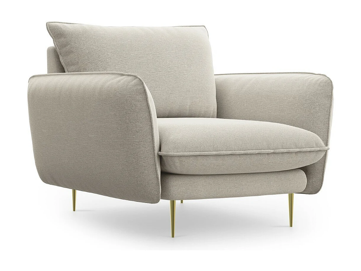 Cosmopolitan Design - Fotel, "Vienna" tkanina strukturalna, beż jasny - 97x94x95cm 3741558 - obrazek 1