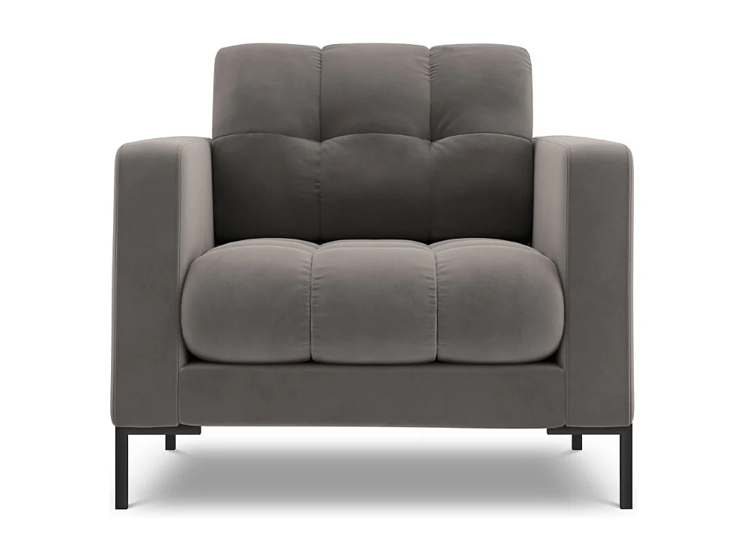 Cosmopolitan Design – Fotel, „Bali” welur, szary jasny – 87x92x75cm 3741563