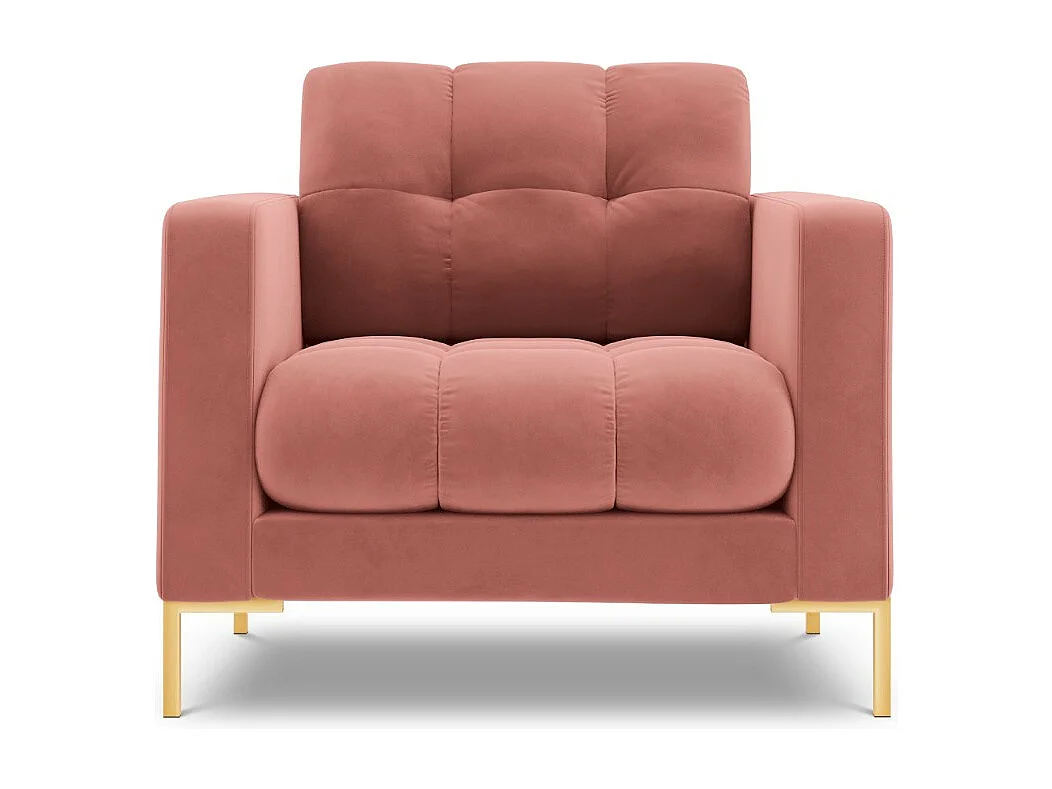 Cosmopolitan Design – Fotel, „Bali” welur, róż – 87x92x75cm 3741580