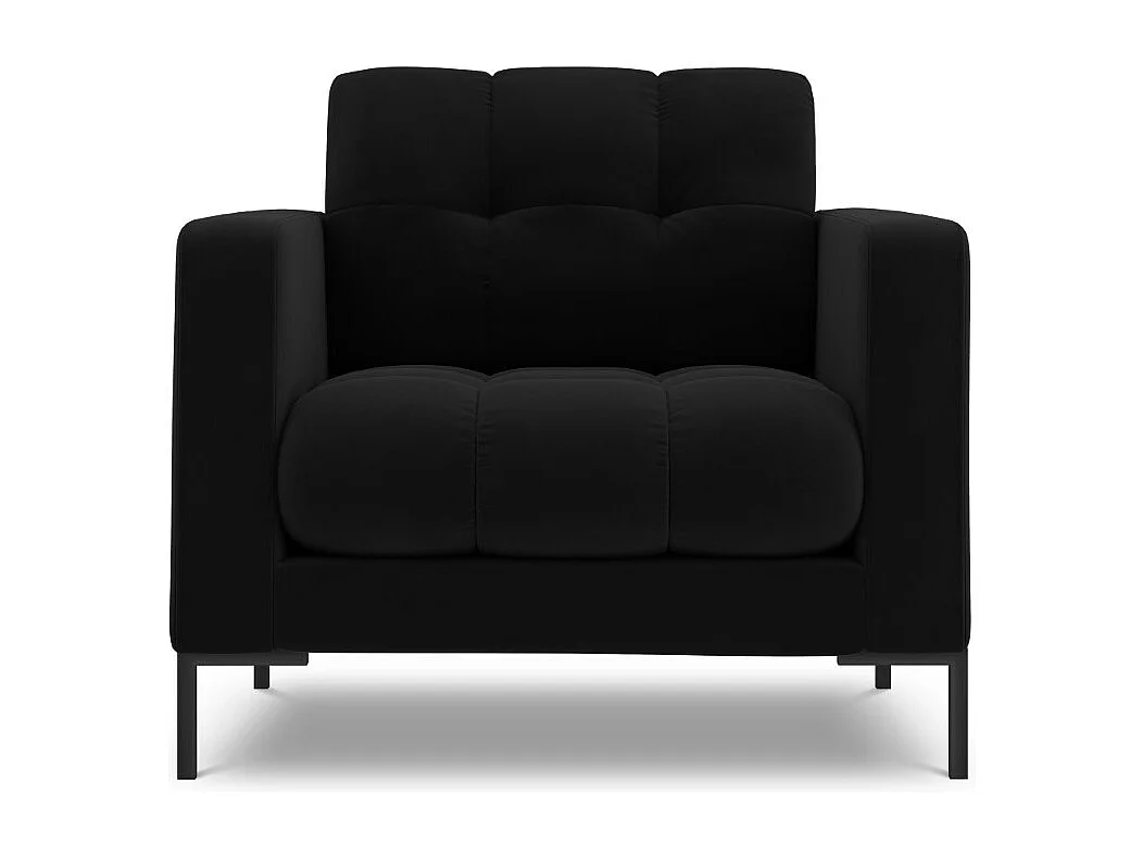 Cosmopolitan Design – Fotel, „Bali” welur, czarny – 87x92x75cm 3741582