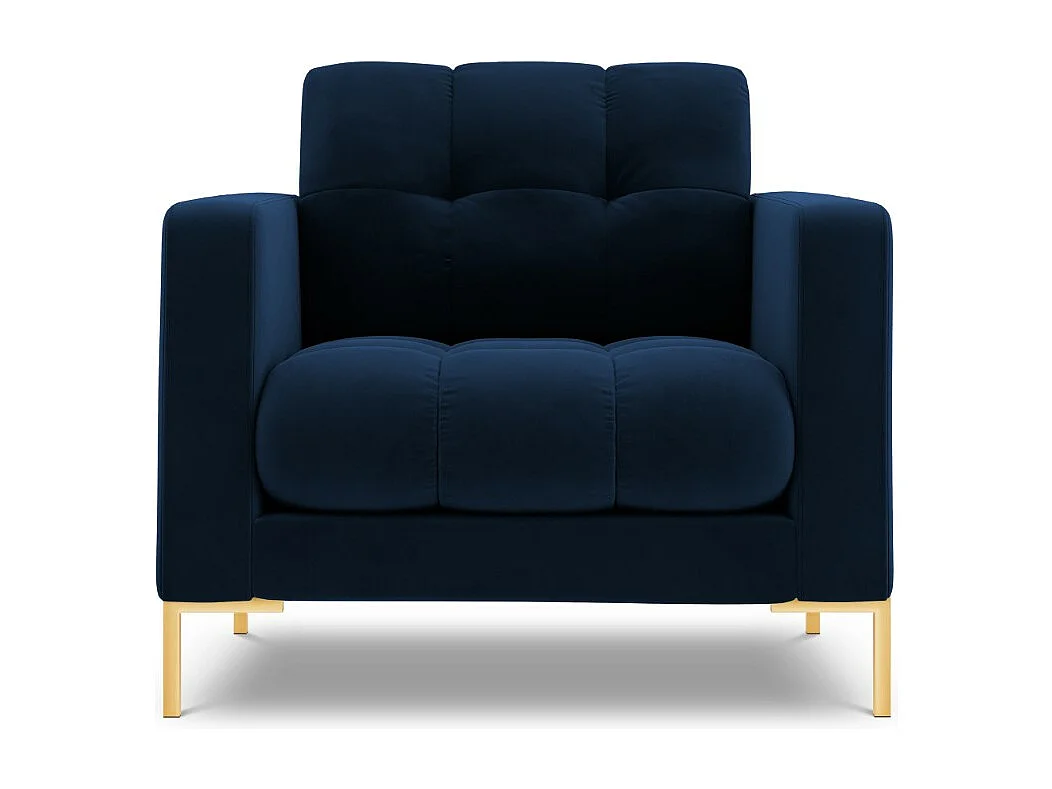Cosmopolitan Design – Fotel, „Bali” welur, błękit królewski – 87x92x75cm 3741589