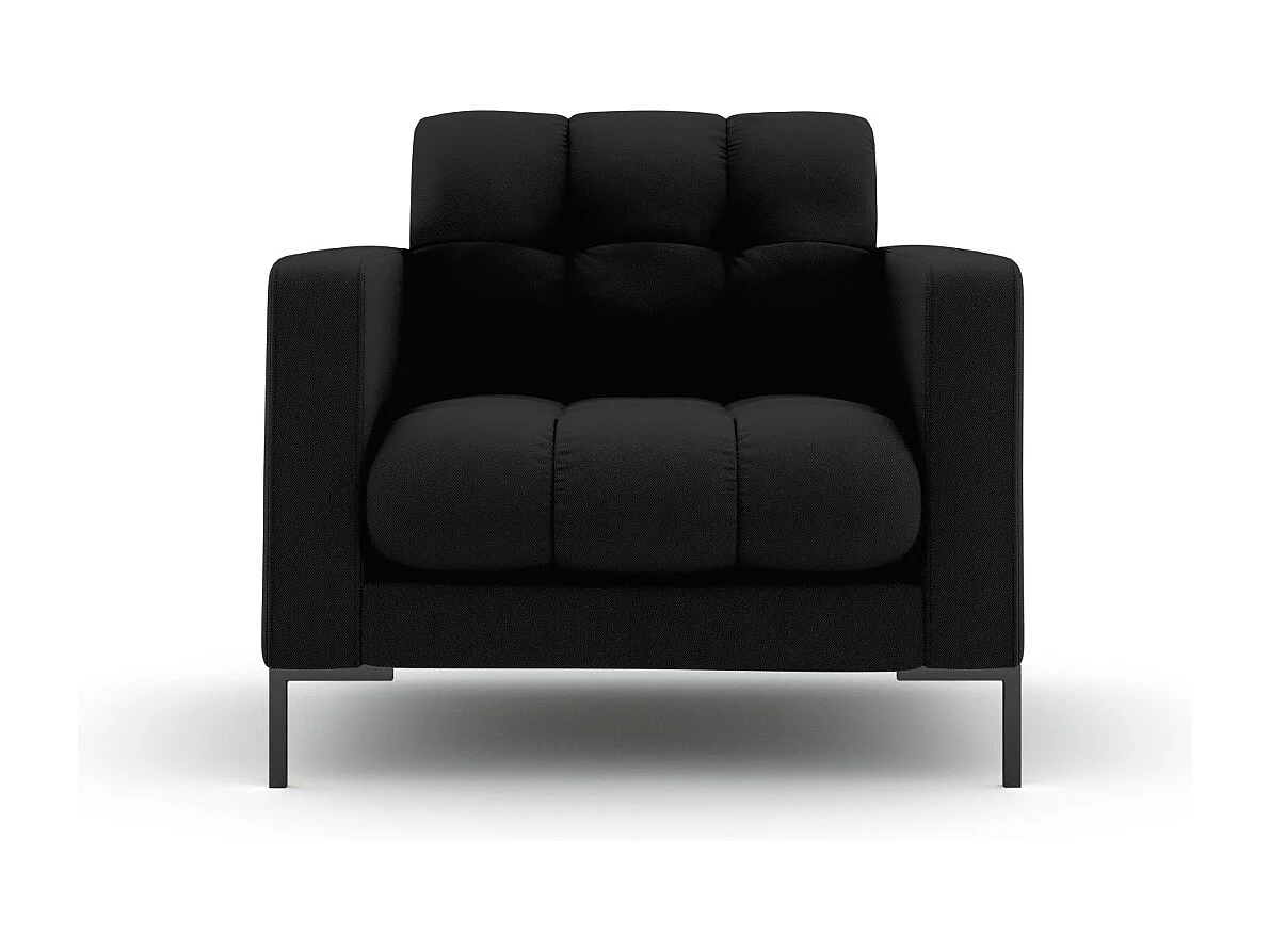 Cosmopolitan Design – Fotel, „Bali” tkanina strukturalna, czarny – 87x92x75cm 3741594