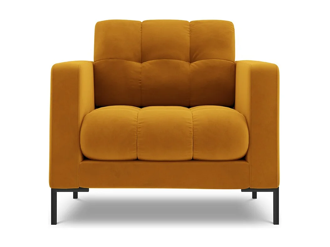 Cosmopolitan Design – Fotel, „Bali” welur, żółty – 87x92x75cm 3741598