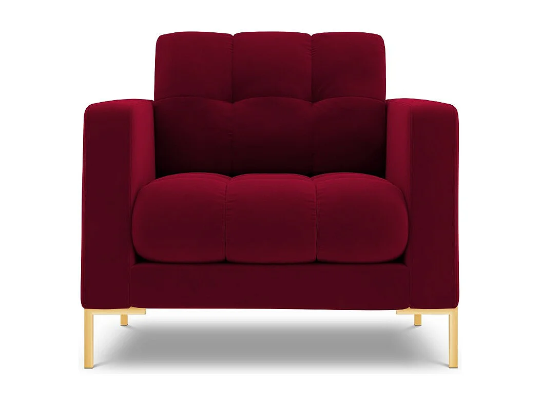 Cosmopolitan Design – Fotel, „Bali” welur, czerwony – 87x92x75cm 3741600