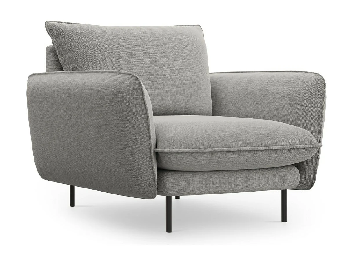 Cosmopolitan Design - Fotel, "Vienna" tkanina strukturalna, szary jasny - 97x94x95cm 3741606 - obrazek 1