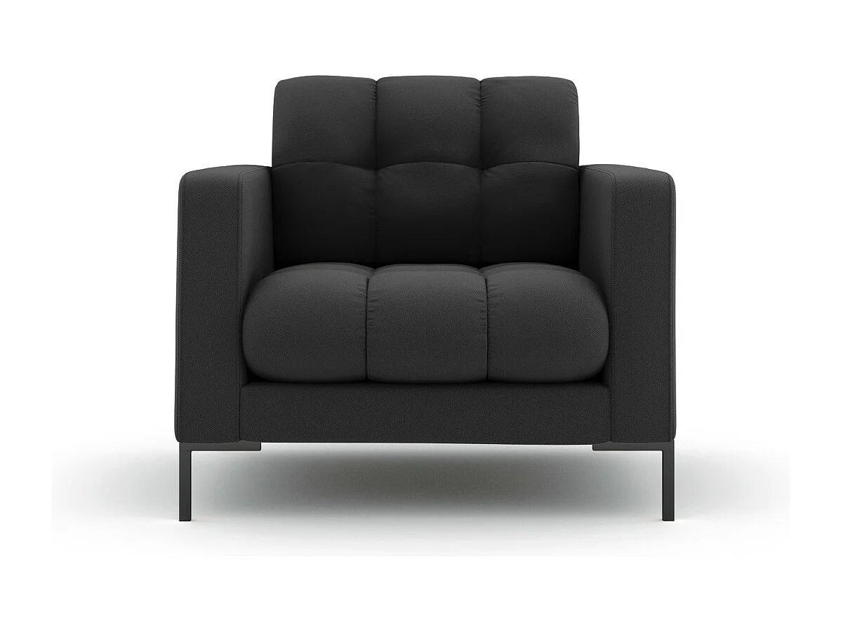 Cosmopolitan Design – Fotel, „Bali” tkanina strukturalna, szary ciemny – 87x92x75cm 3741609