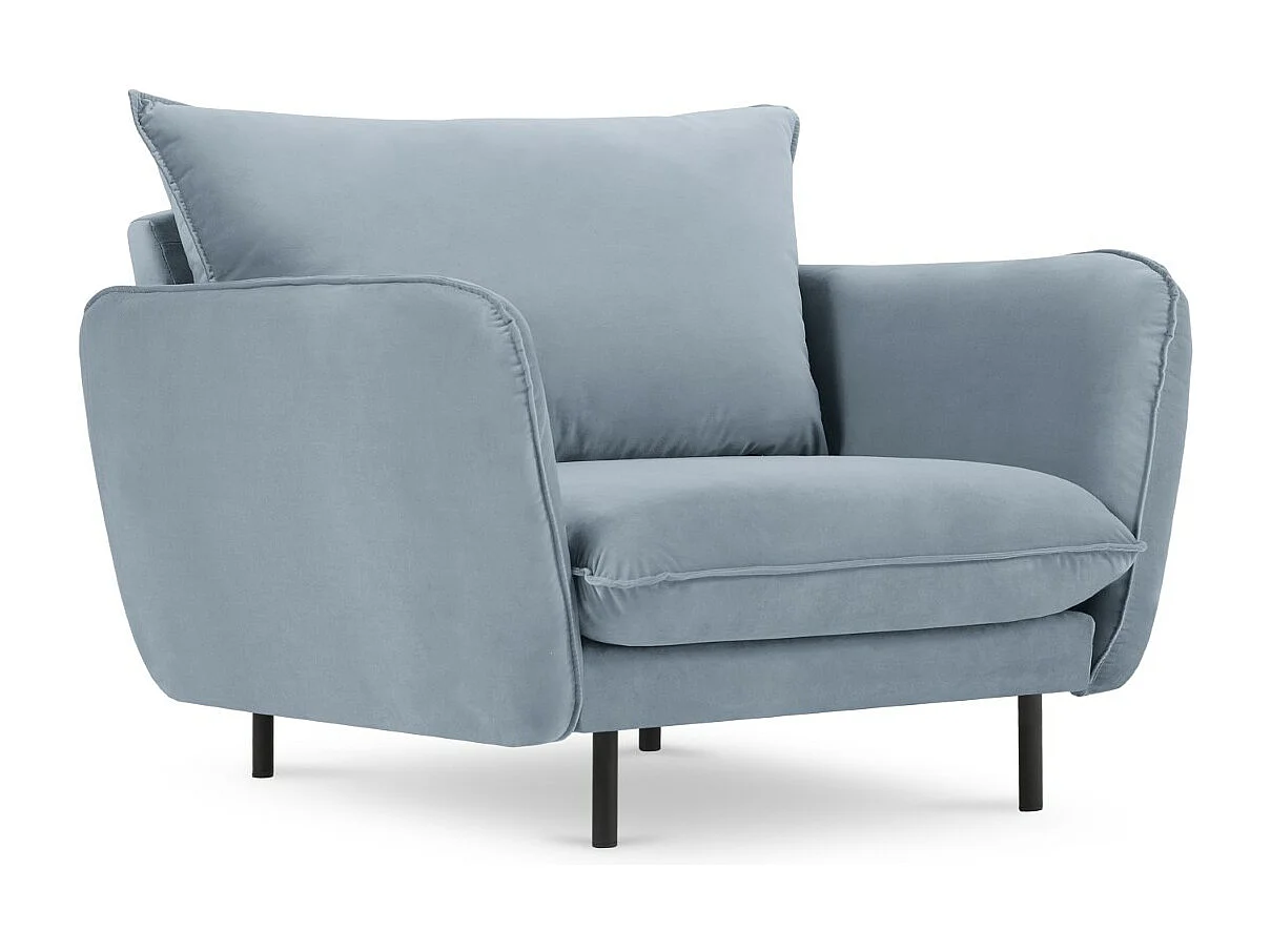 Cosmopolitan Design - Fotel, "Vienna" welur, niebieski jasny - 97x94x95cm 3741619 - obrazek 1
