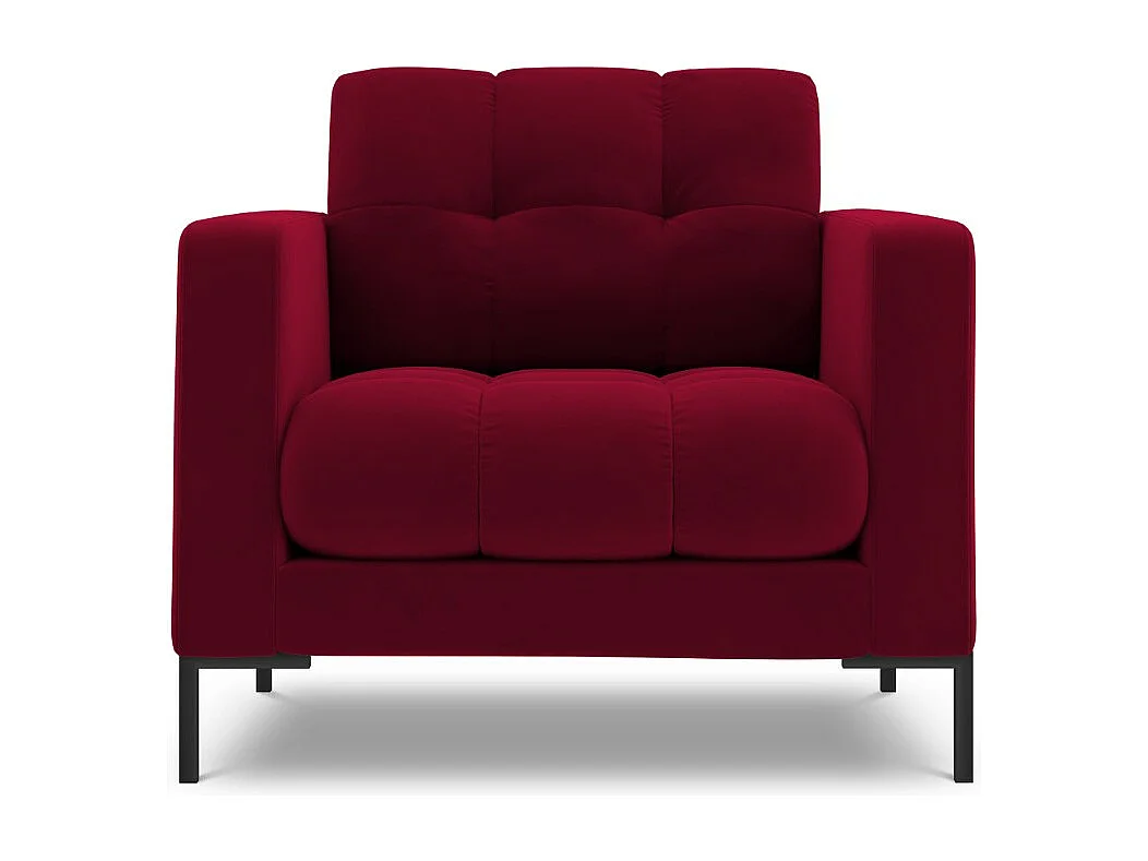 Cosmopolitan Design – Fotel, „Bali” welur, czerwony – 87x92x75cm 3741631