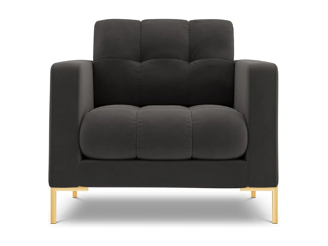 Cosmopolitan Design – Fotel, „Bali” welur, szary ciemny – 87x92x75cm 3741641