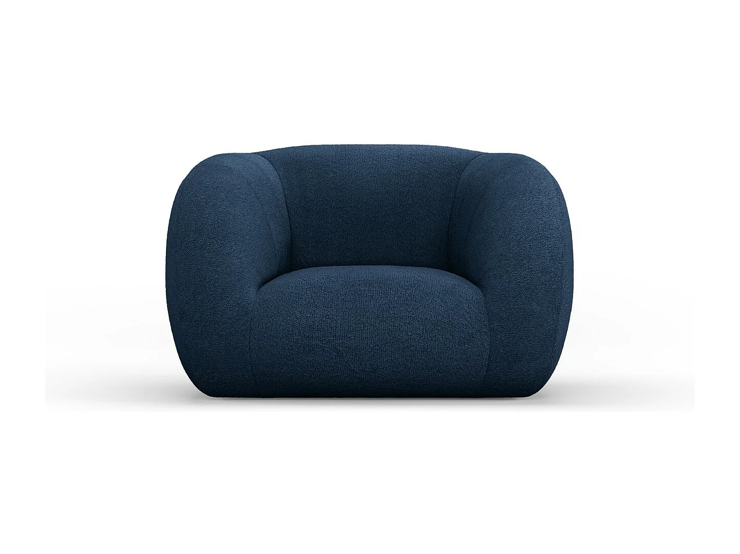 Cosmopolitan Design – Fotel, „Essen” boucle, niebieski ciemny – 130x95x86cm 3741642
