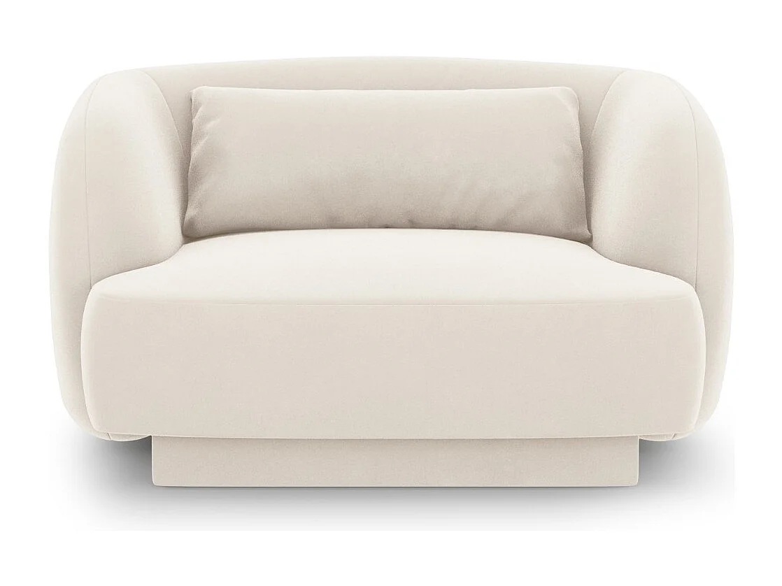 Cosmopolitan Design – Fotel, „Tulum” welur, beż jasny – 103x90x70cm 3741647