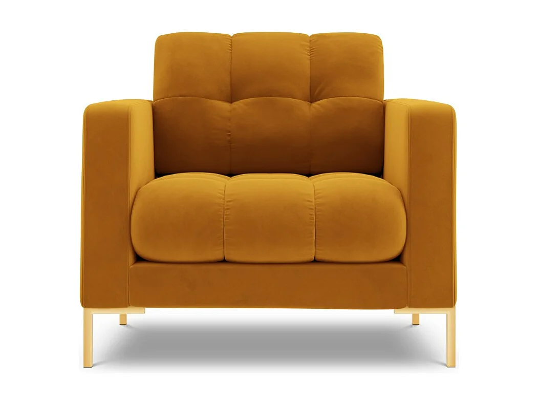 Cosmopolitan Design – Fotel, „Bali” welur, żółty – 87x92x75cm 3741644