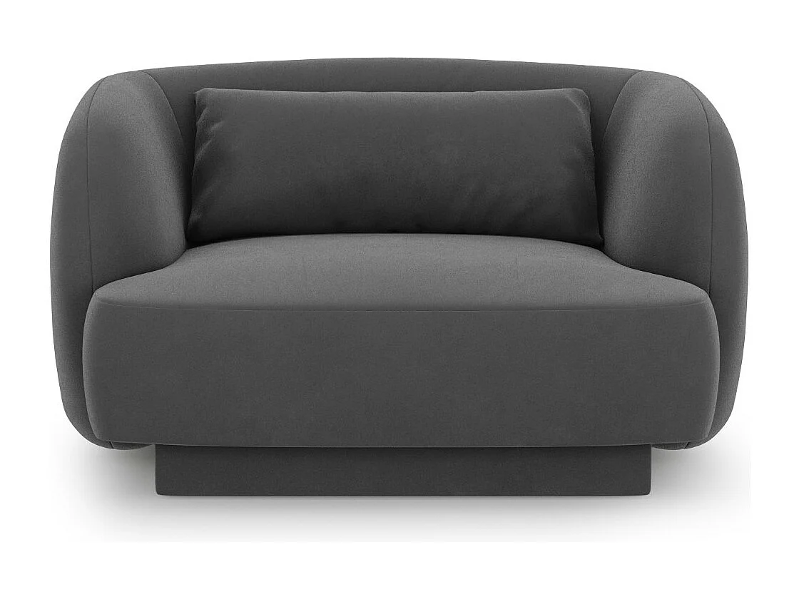 Cosmopolitan Design – Fotel, „Tulum” welur, szary – 103x90x70cm 3741650