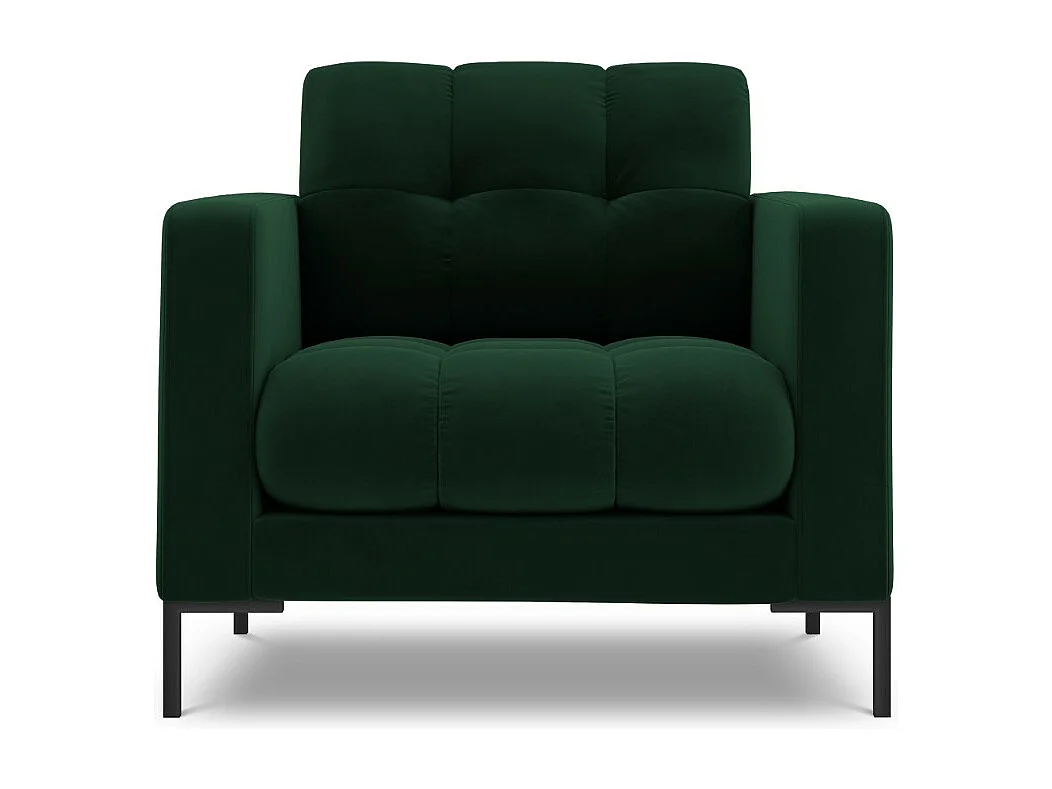 Cosmopolitan Design – Fotel, „Bali” welur, zielony butelkowy – 87x92x75cm 3741660