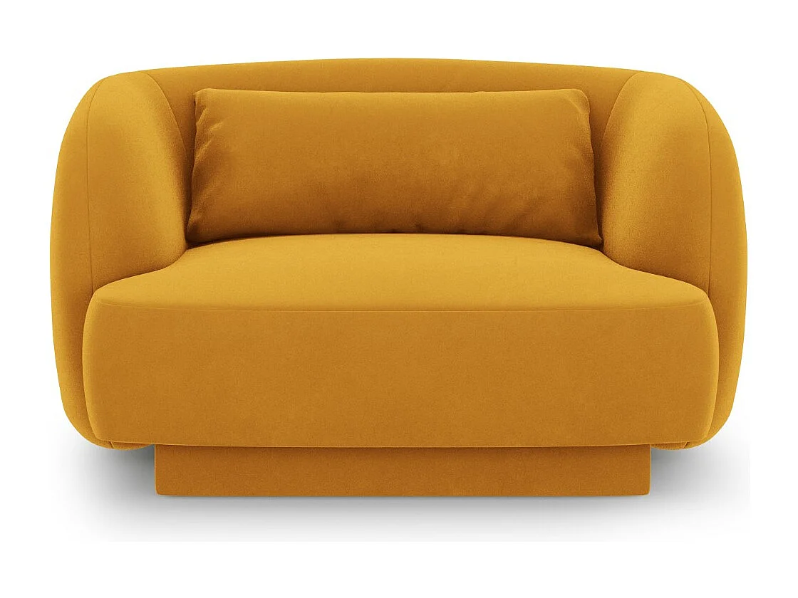 Cosmopolitan Design – Fotel, „Tulum” welur, żółty – 103x90x70cm 3741665