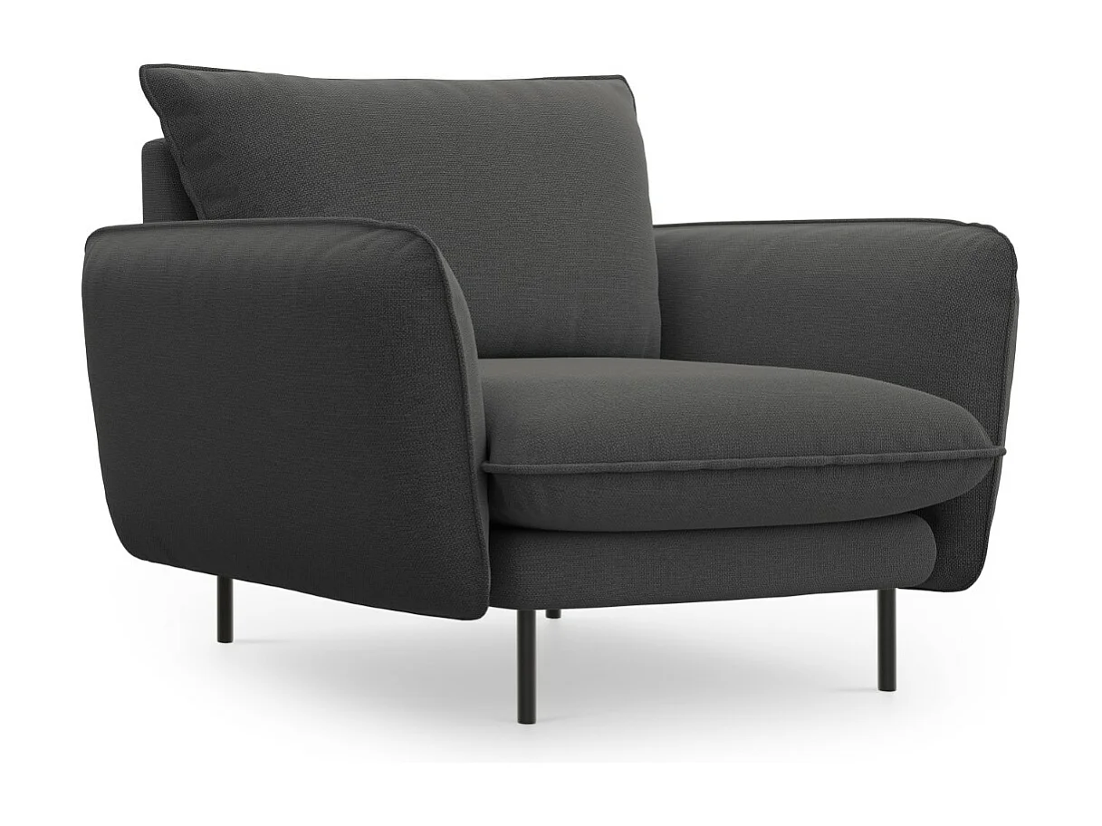 Cosmopolitan Design - Fotel, "Vienna" tkanina strukturalna, szary ciemny - 97x94x95cm 3741666 - obrazek 1