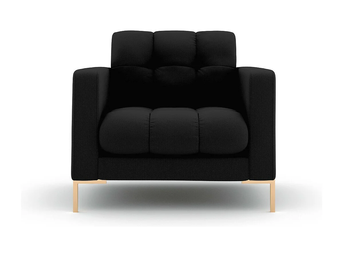 Cosmopolitan Design – Fotel, „Bali” tkanina strukturalna, czarny – 87x92x75cm 3741670