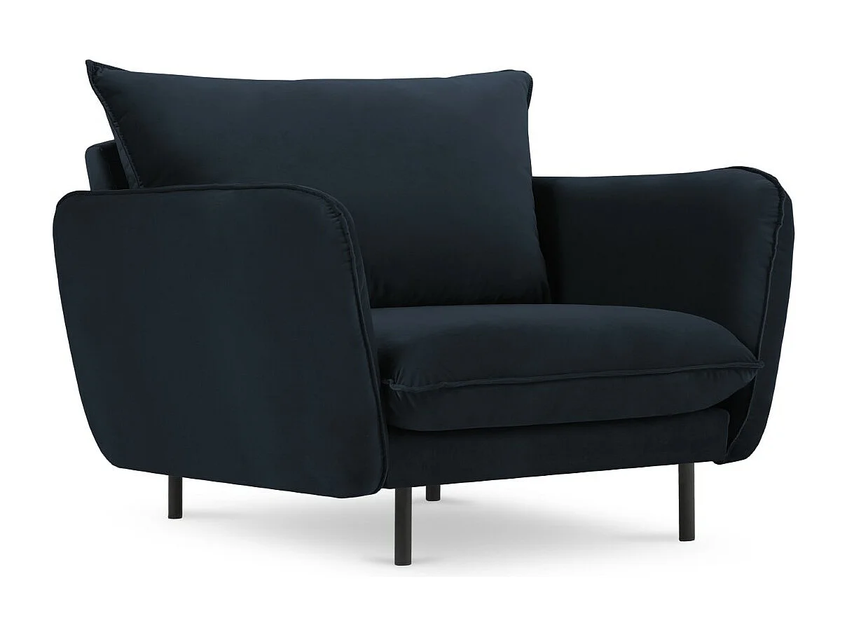 Cosmopolitan Design - Fotel, "Vienna" welur, niebieski ciemny - 97x94x95cm 3741679 - obrazek 1