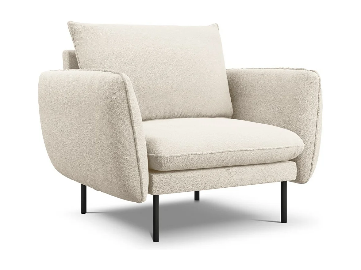 Cosmopolitan Design – Fotel, „Vienna” boucle, beż – 97x94x95cm 3741689
