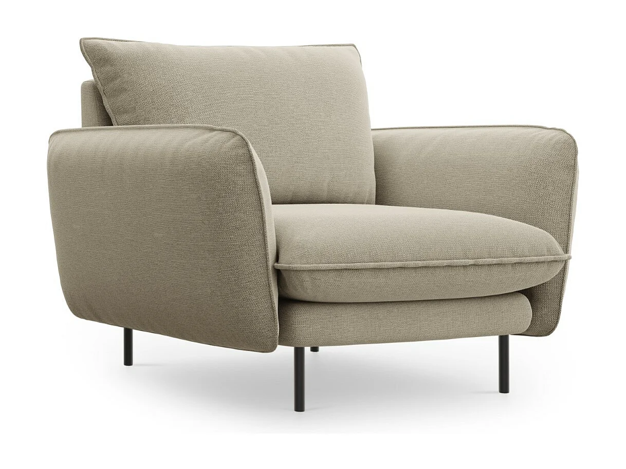 Cosmopolitan Design - Fotel, "Vienna" tkanina strukturalna, beż - 97x94x95cm 3741702 - obrazek 1