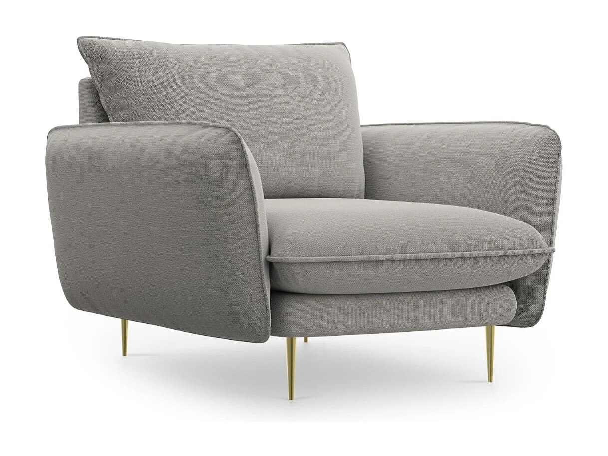 Cosmopolitan Design - Fotel, "Vienna" tkanina strukturalna, szary jasny - 97x94x95cm 3741710 - obrazek 1