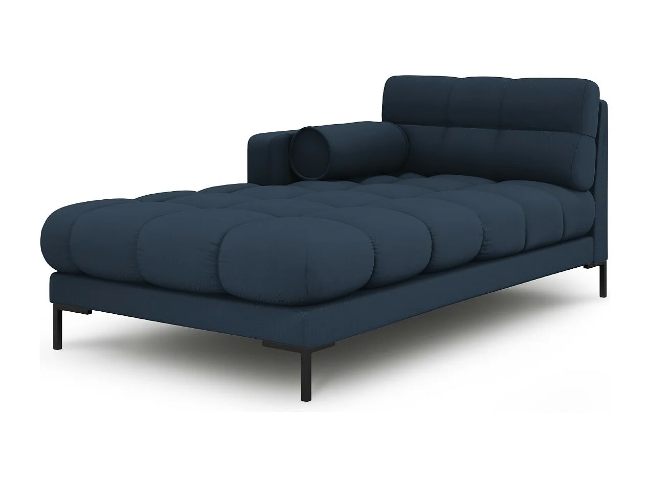 Cosmopolitan Design – Szezlong bok lewy, „Bali” tkanina strukturalna, niebieski – 185x102x75cm 3741722