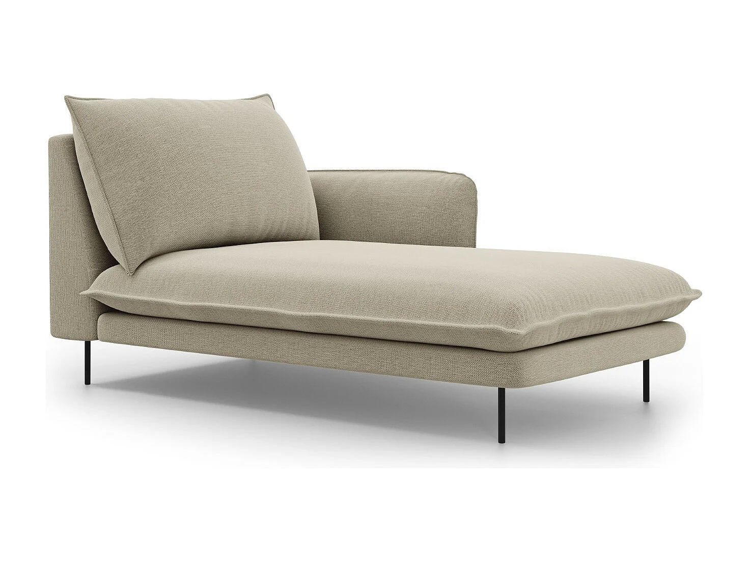 Cosmopolitan Design - Szezlong bok prawy, "Vienna" tkanina strukturalna, beż - 170x110x95cm 3741732 - obrazek 1