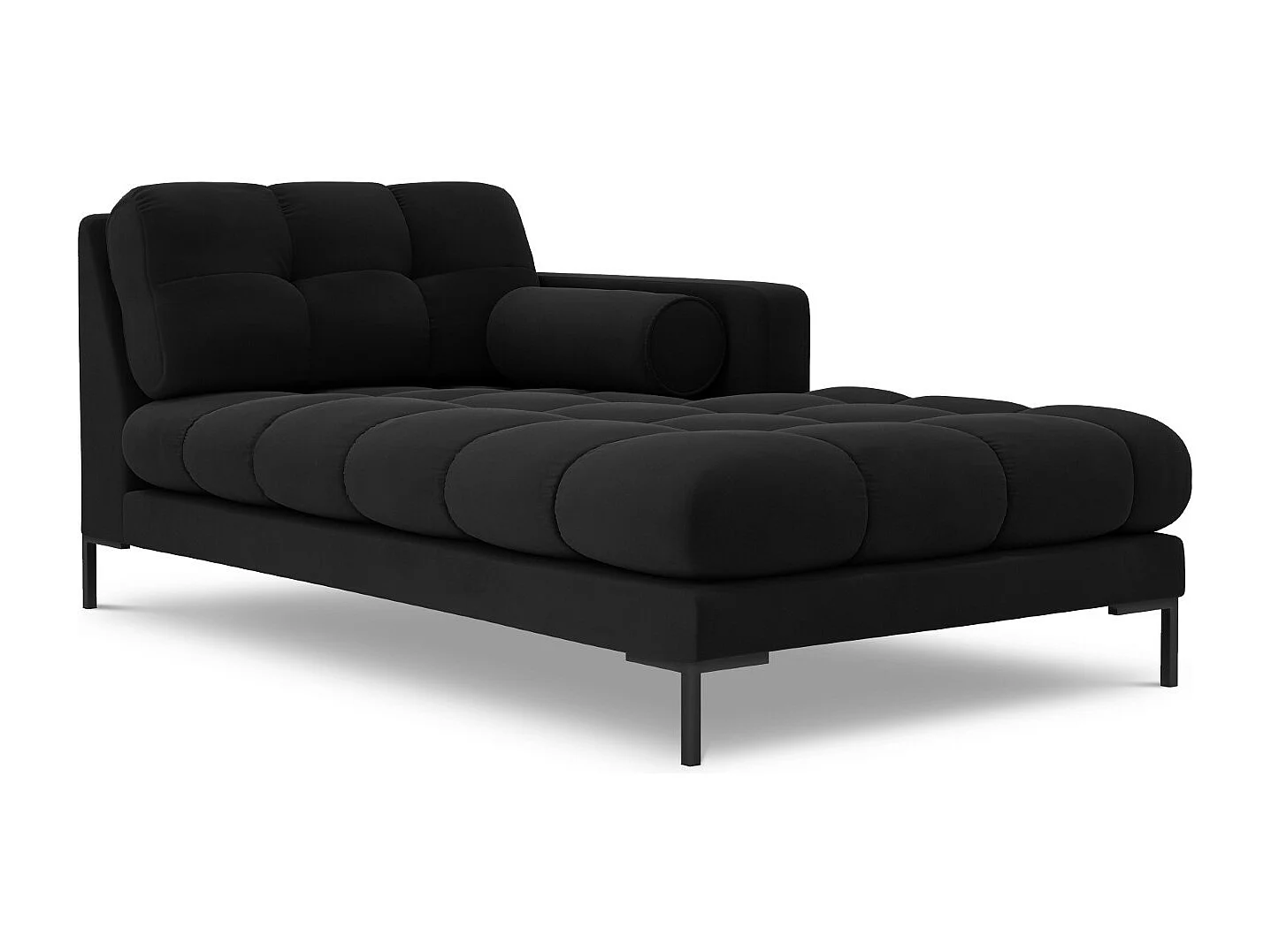 Cosmopolitan Design - Szezlong bok prawy, "Bali" welur, czarny - 185x102x75cm 3741731 - obrazek 1