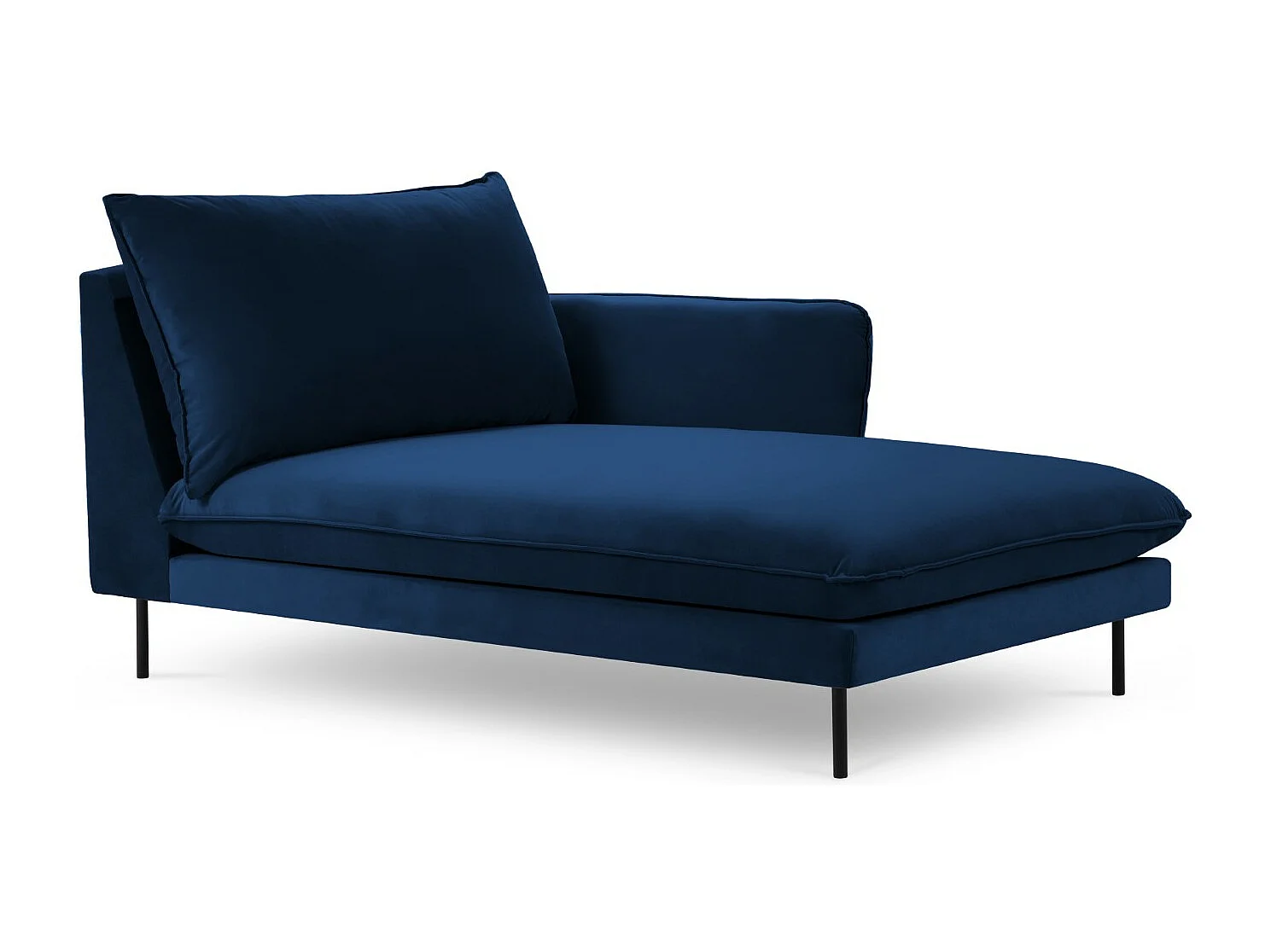 Cosmopolitan Design - Szezlong bok prawy, "Vienna" welur, błękit królewski - 170x110x95cm 3741761 - obrazek 1