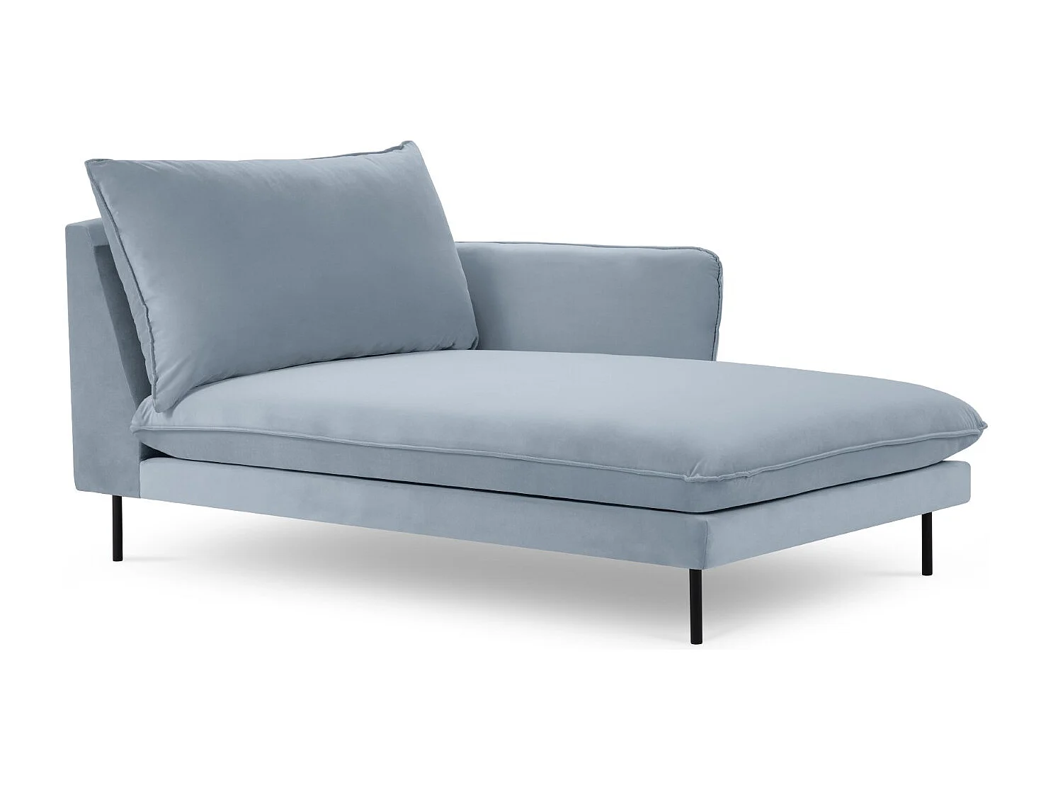 Cosmopolitan Design - Szezlong bok prawy, "Vienna" welur, niebieski jasny - 170x110x95cm 3741763 - obrazek 1