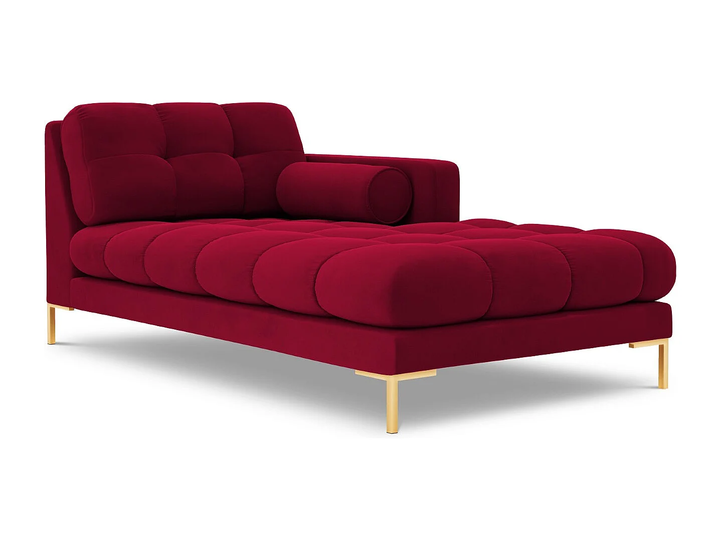 Cosmopolitan Design - Szezlong bok prawy, "Bali" welur, czerwony - 185x102x75cm 3741762 - obrazek 1